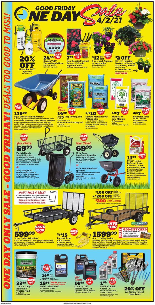 Orscheln Farm and Home Ad from 04/02/2021