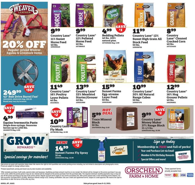 Orscheln Farm and Home Ad from 06/09/2021