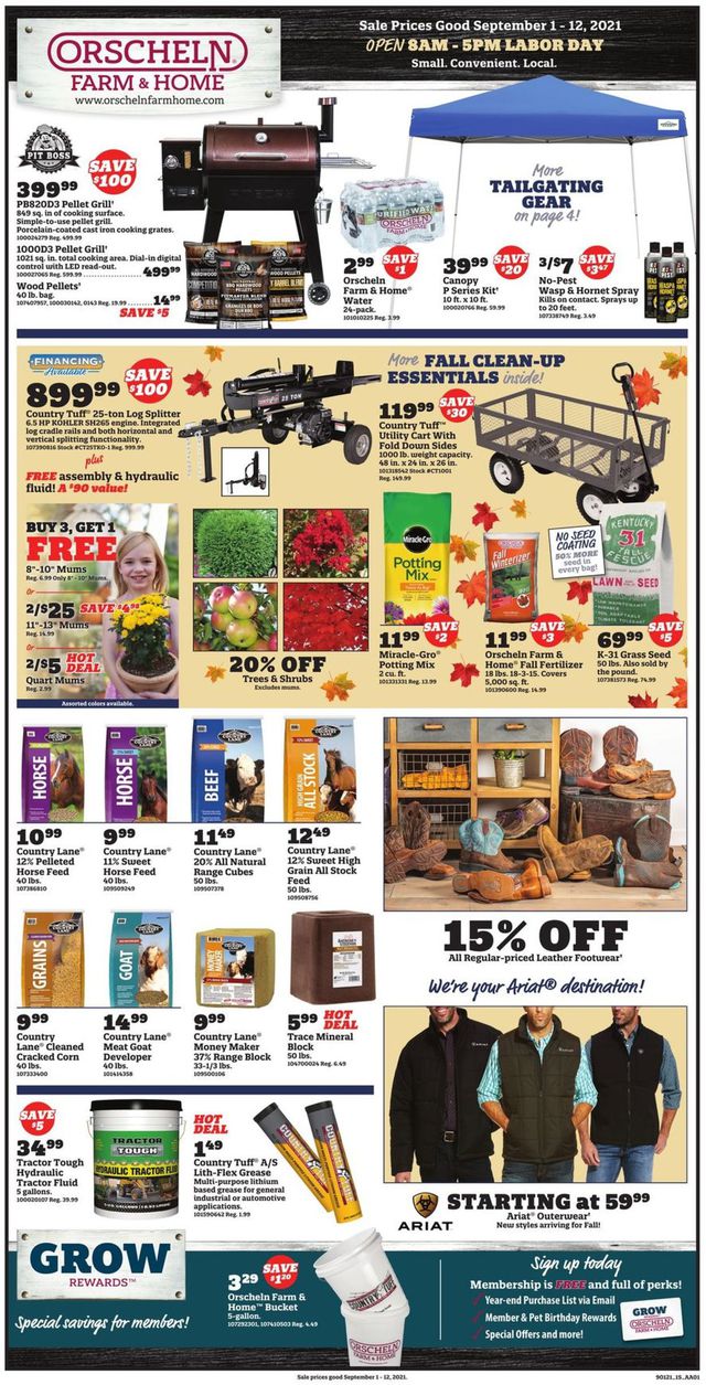 Orscheln Farm and Home Ad from 09/01/2021
