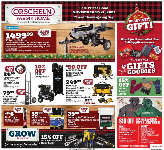 Orscheln Farm and Home Ad from 11/17/2021