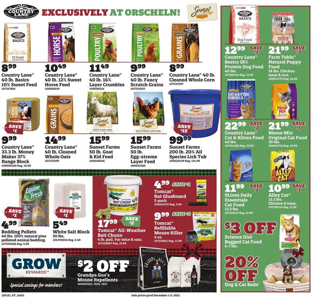 Orscheln Farm and Home Ad from 12/01/2021