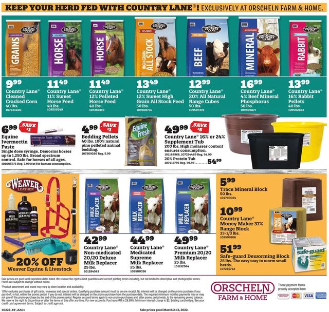 Orscheln Farm and Home Ad from 03/02/2022