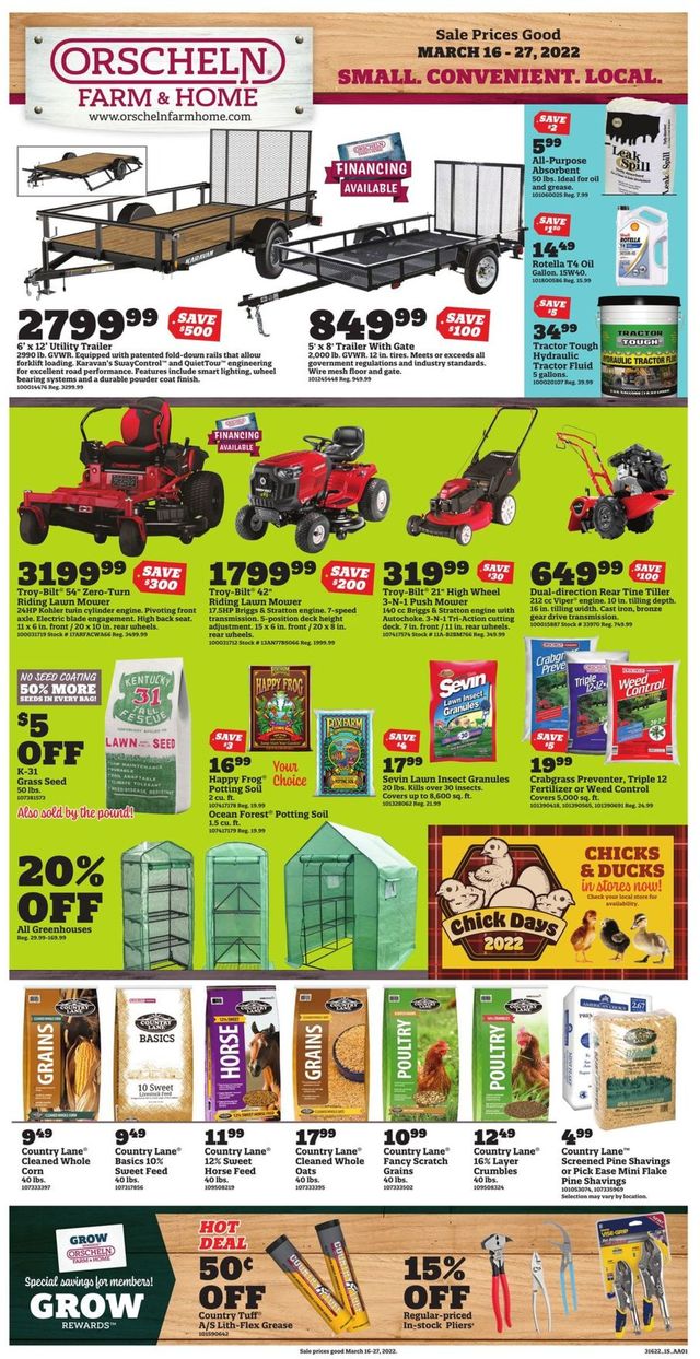 Orscheln Farm and Home Ad from 03/16/2022