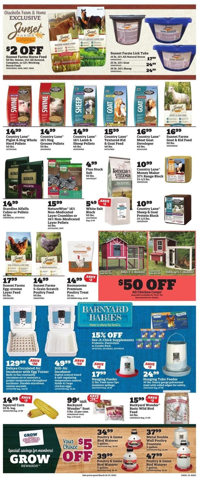 Orscheln Farm and Home Ad from 03/16/2022