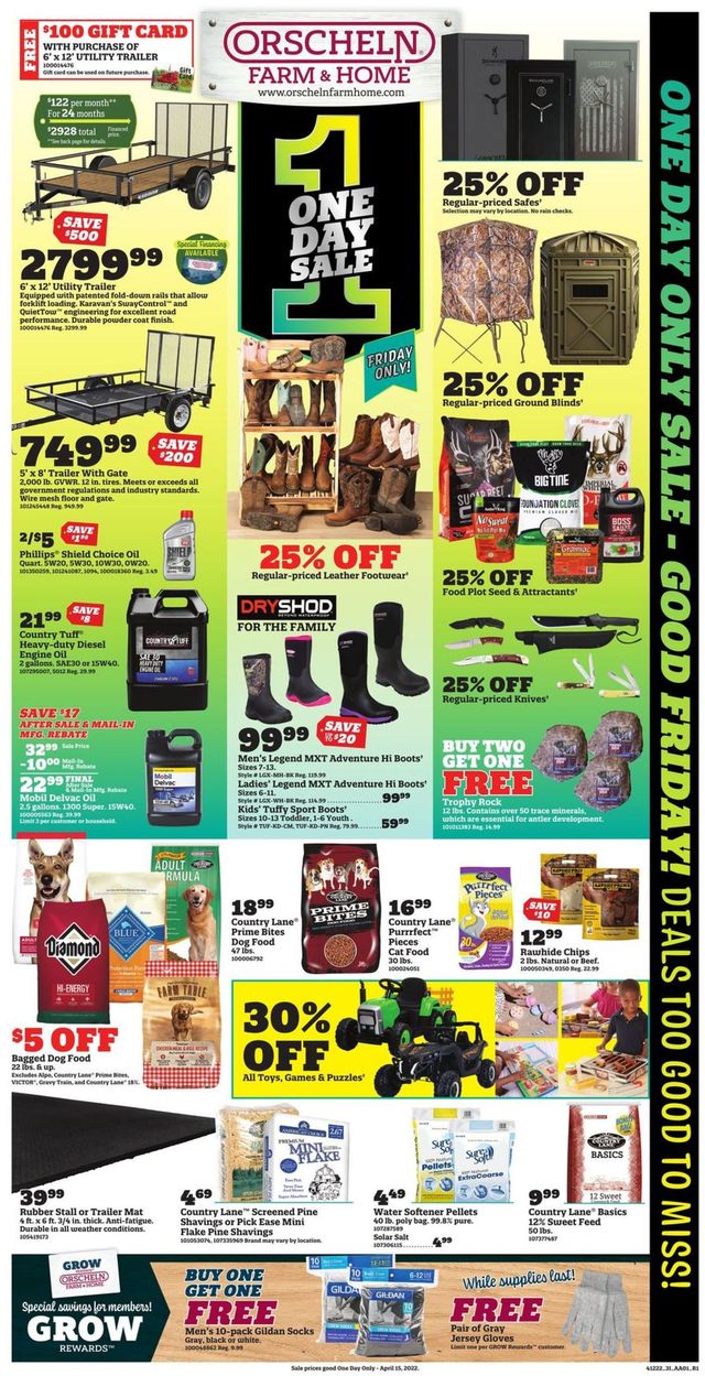 Orscheln Farm and Home Ad from 04/15/2022