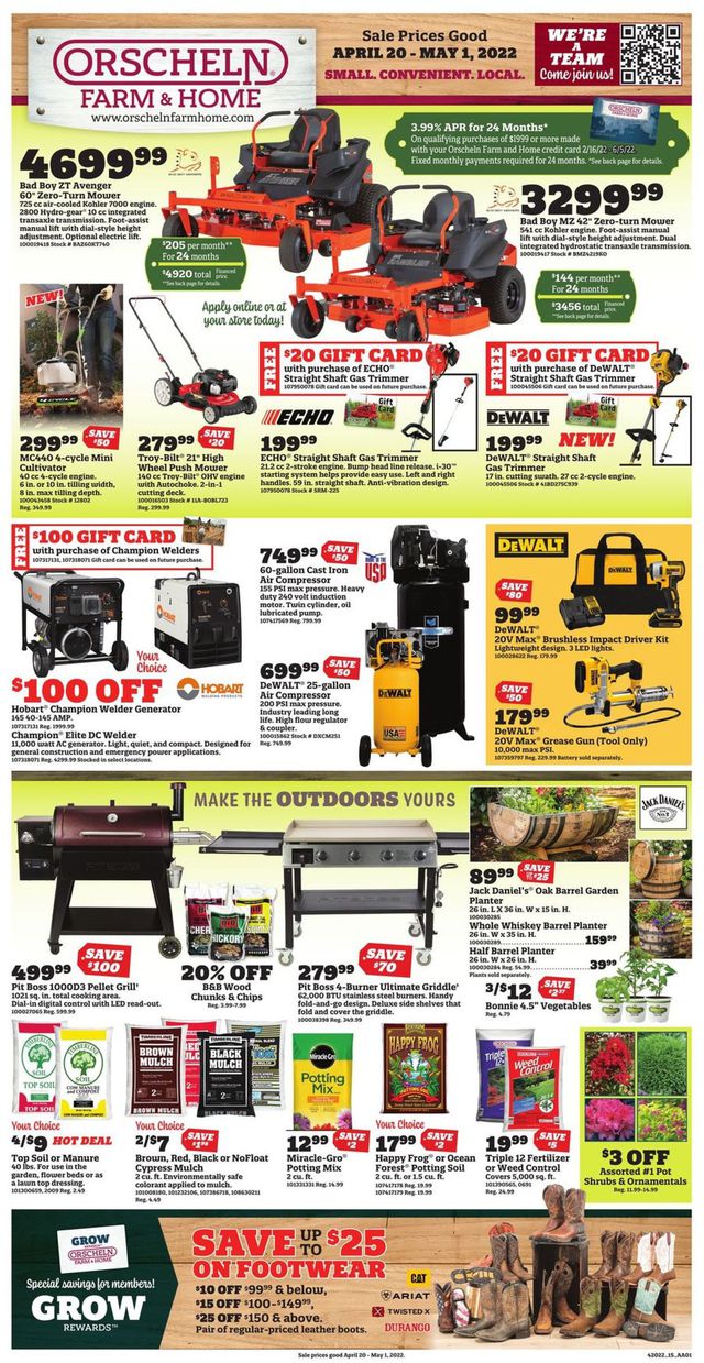 Orscheln Farm and Home Ad from 04/20/2022