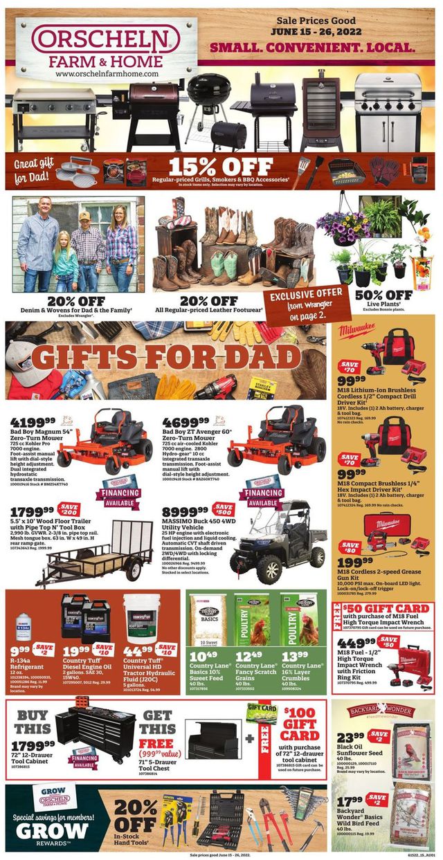 Orscheln Farm and Home Ad from 06/15/2022