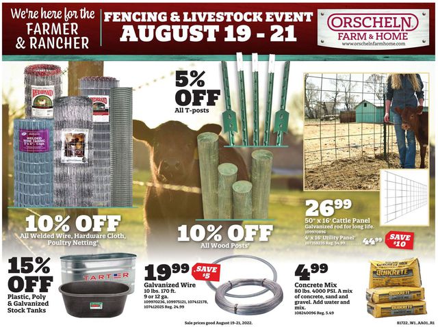 Orscheln Farm and Home Ad from 08/19/2022