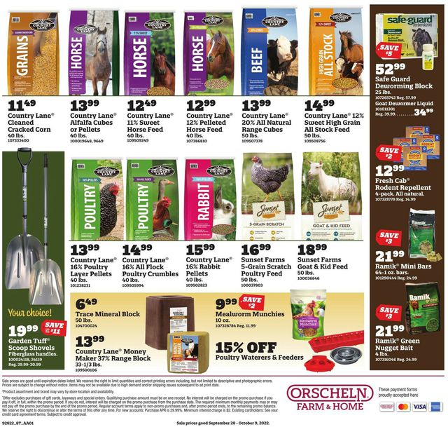 Orscheln Farm and Home Ad from 09/28/2022