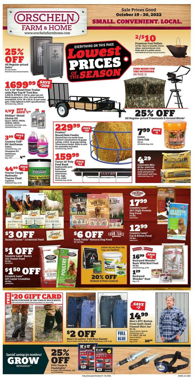 Orscheln Farm and Home Ad from 10/19/2022