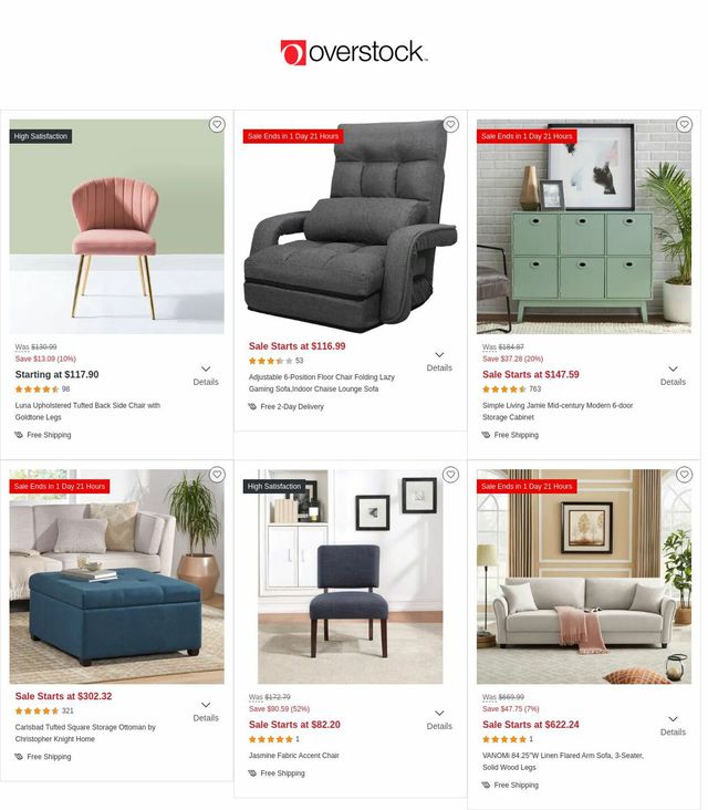 Overstock Ad from 10/27/2022