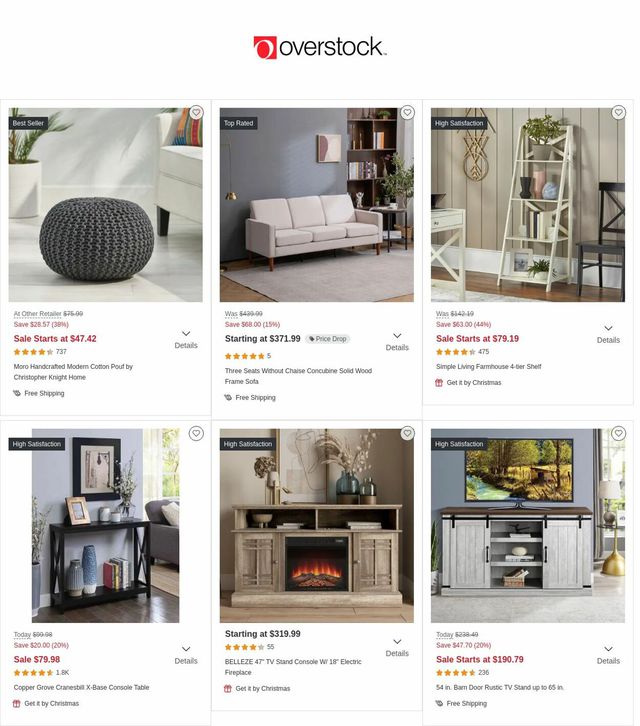 Overstock Ad from 12/08/2022