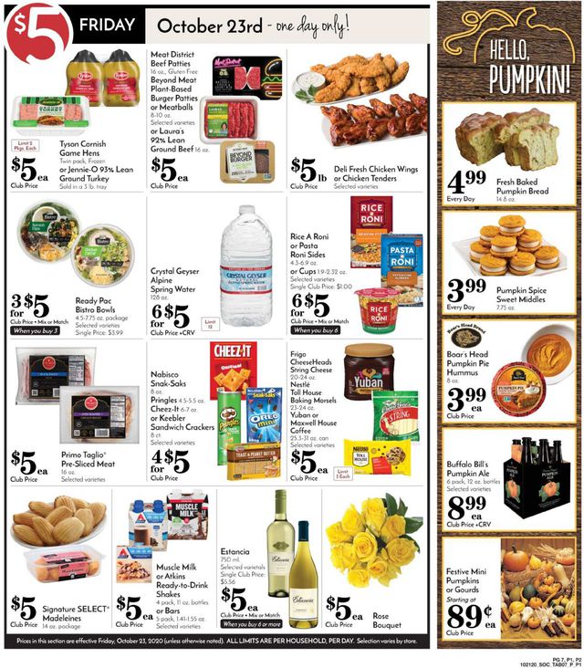 Pavilions Ad from 10/21/2020