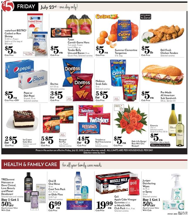 Pavilions Ad from 07/21/2021