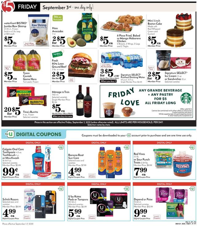 Pavilions Ad from 09/01/2021
