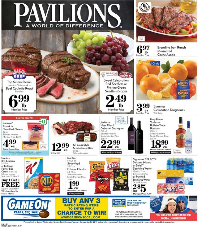 Pavilions Ad from 09/08/2021