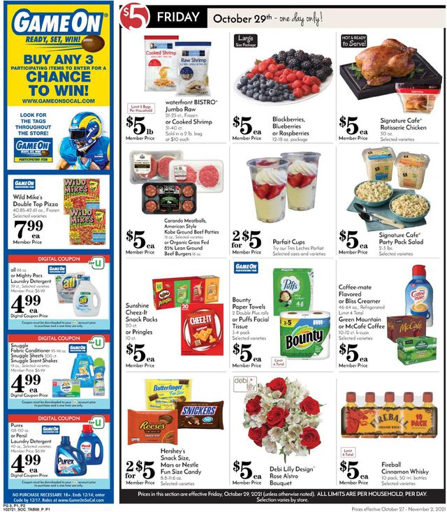 Pavilions Ad from 10/27/2021