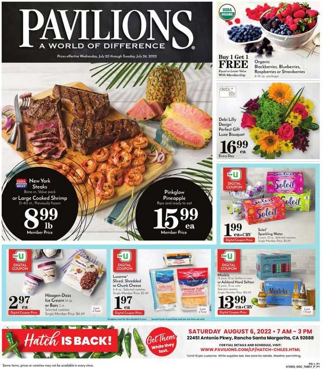 Pavilions Ad from 07/20/2022