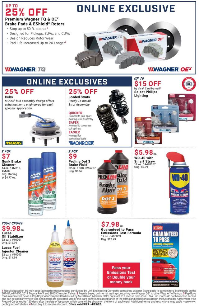 Pep Boys Ad from 03/29/2020