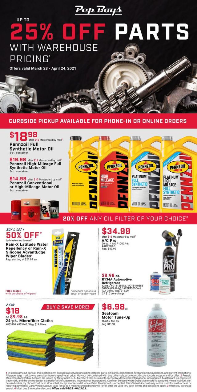 Pep Boys Ad from 03/28/2021