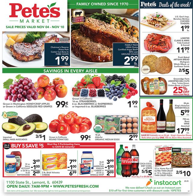 Pete's Fresh Market Ad from 11/04/2020