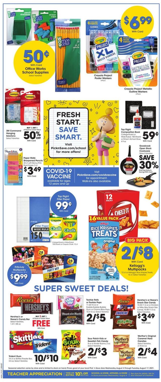Pick ‘n Save Ad from 08/04/2021