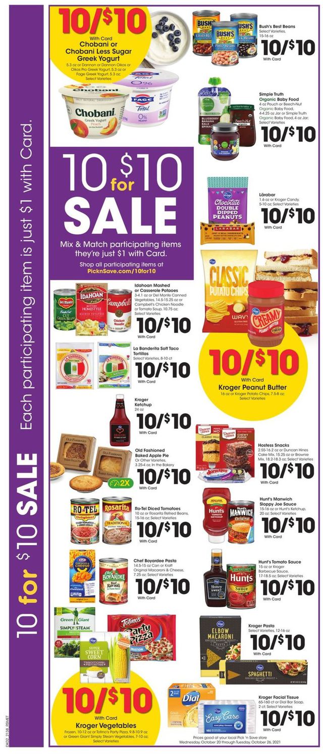 Pick ‘n Save Ad from 10/20/2021