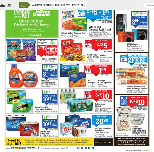 Price Chopper Ad from 10/31/2021