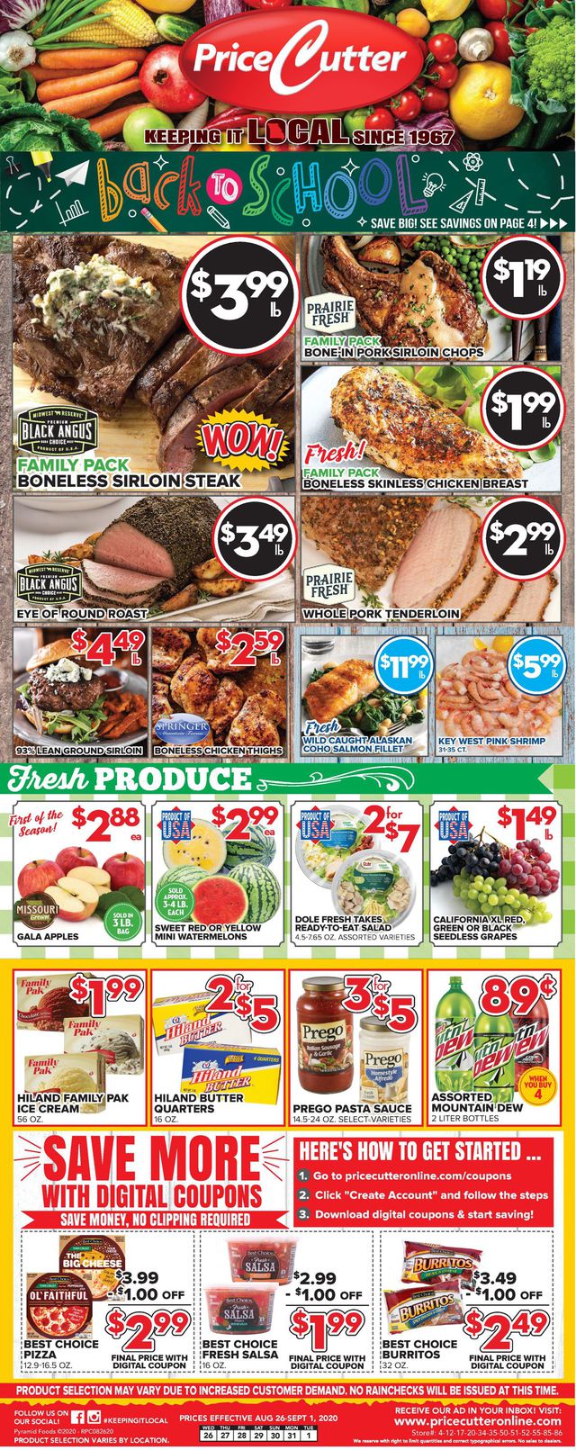 Price Cutter Ad from 08/26/2020