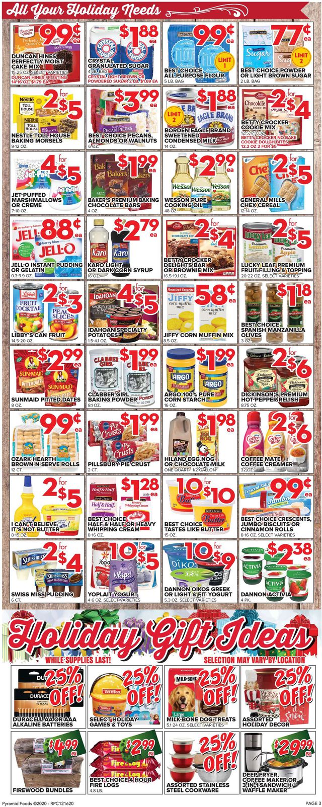 Price Cutter Ad from 12/16/2020