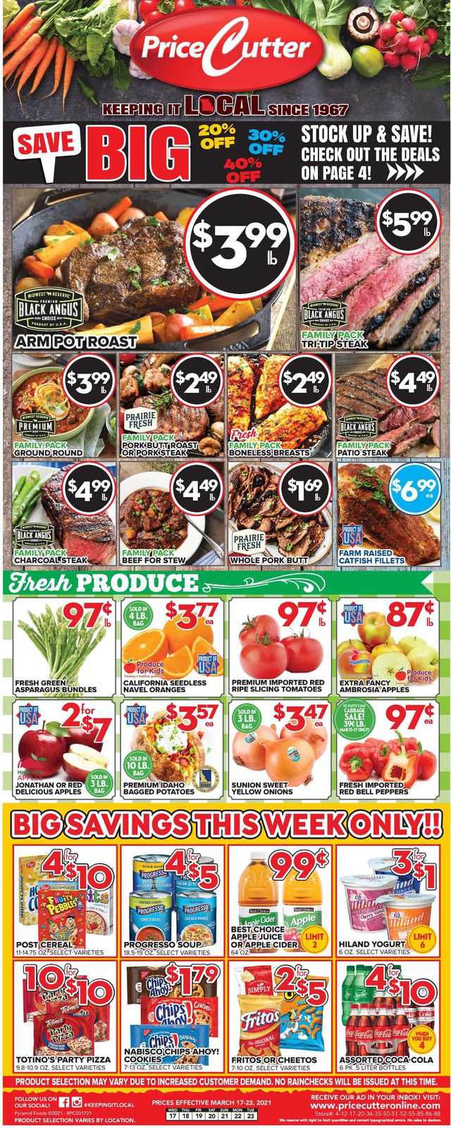 Price Cutter Ad from 03/17/2021