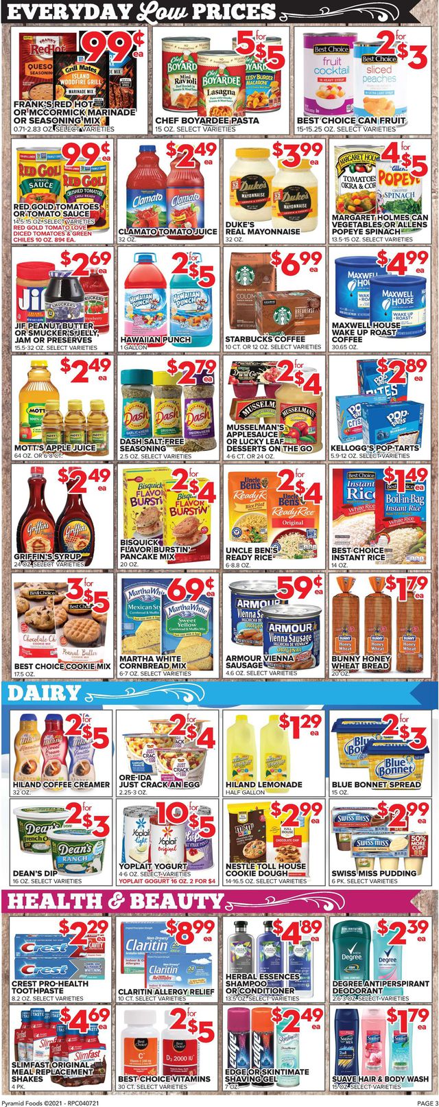 Price Cutter Ad from 04/07/2021