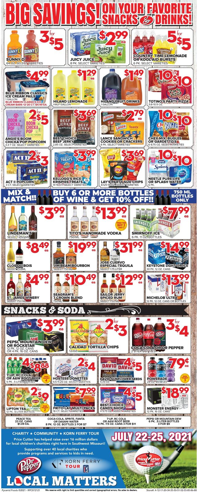 Price Cutter Ad from 07/21/2021