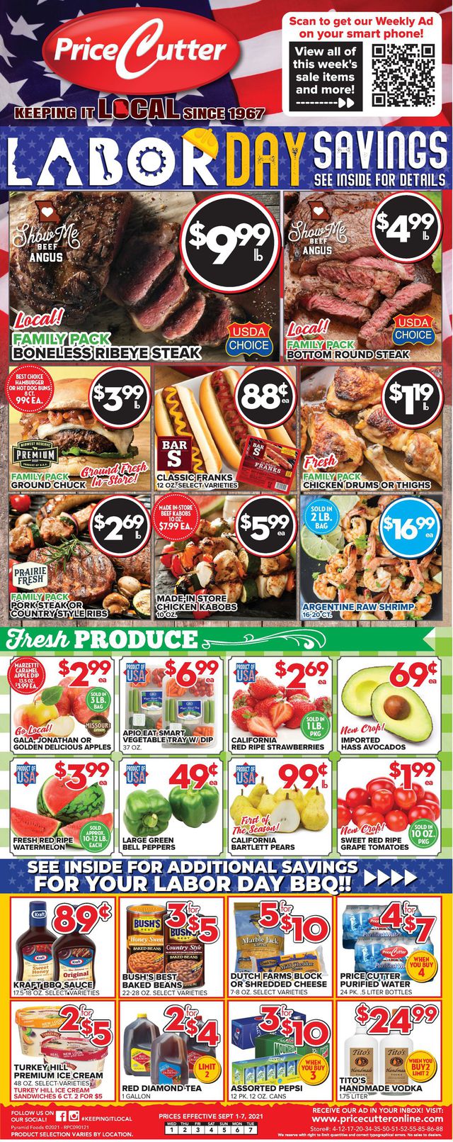 Price Cutter Ad from 09/01/2021