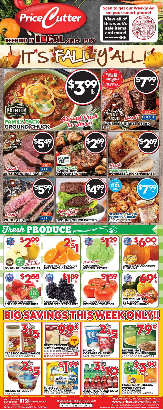 Price Cutter Ad from 09/15/2021
