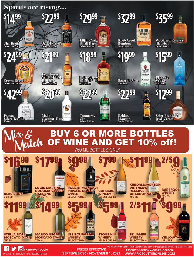 Price Cutter Ad from 09/30/2021