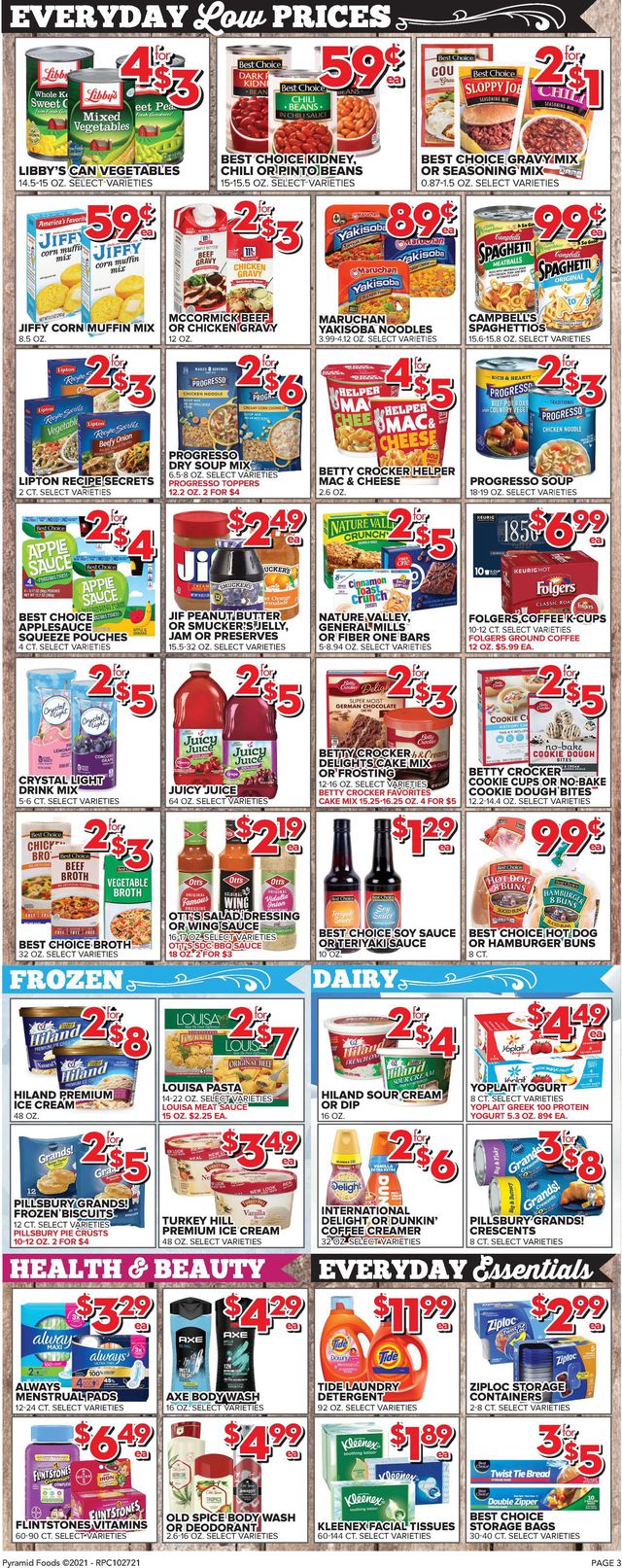 Price Cutter Ad from 10/27/2021