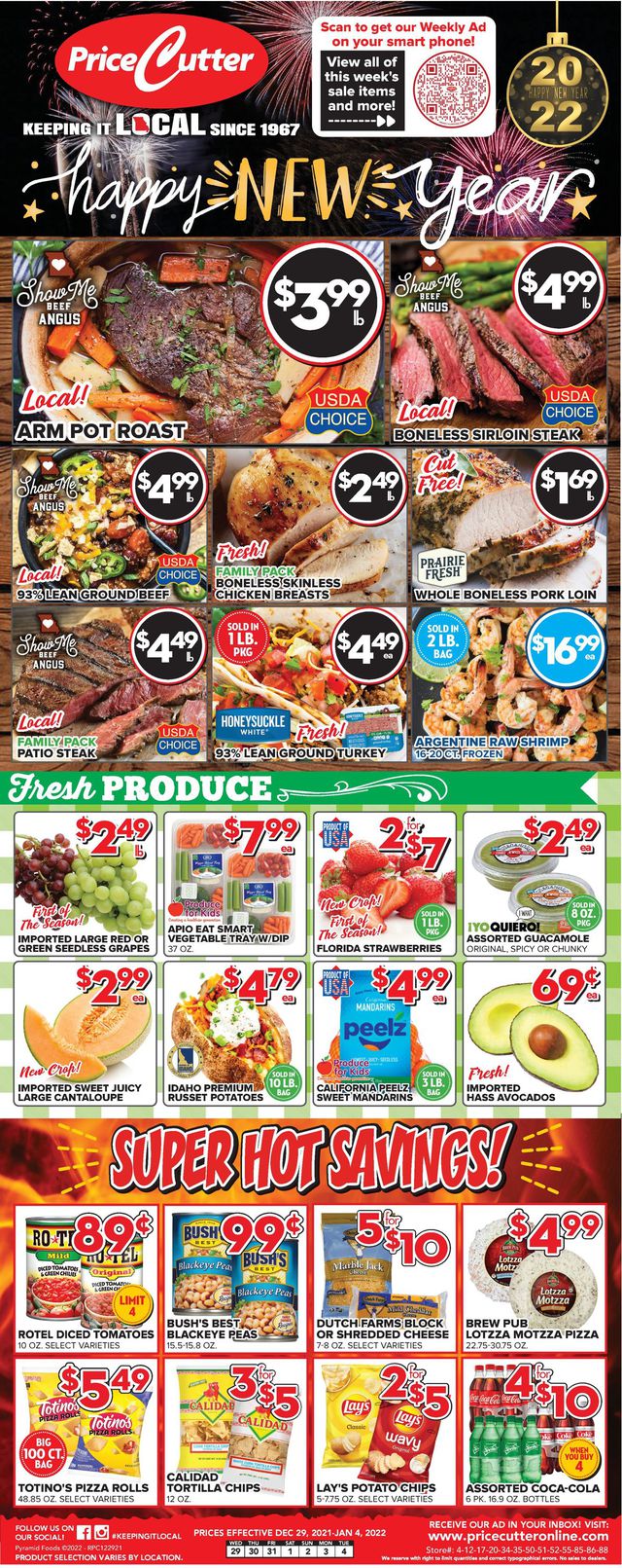 Price Cutter Ad from 12/29/2021