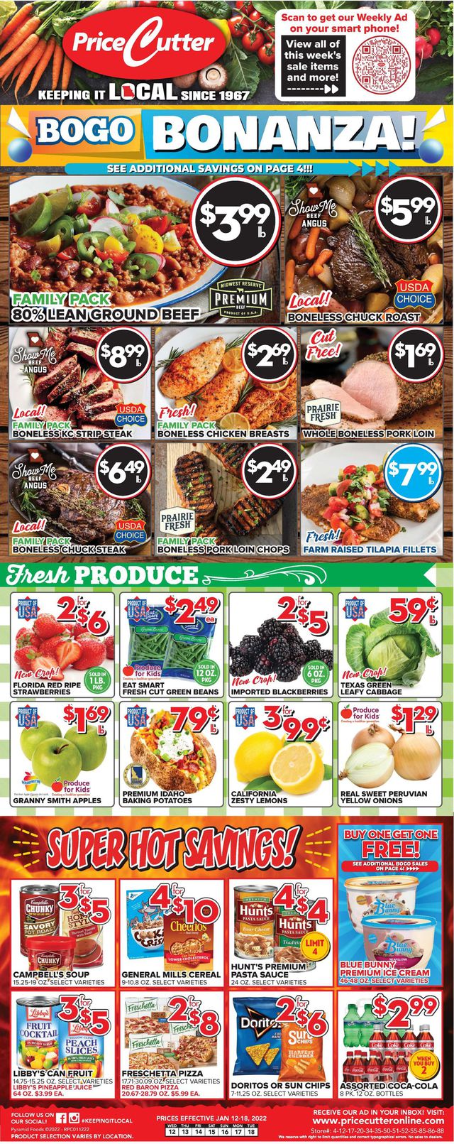Price Cutter Ad from 01/12/2022