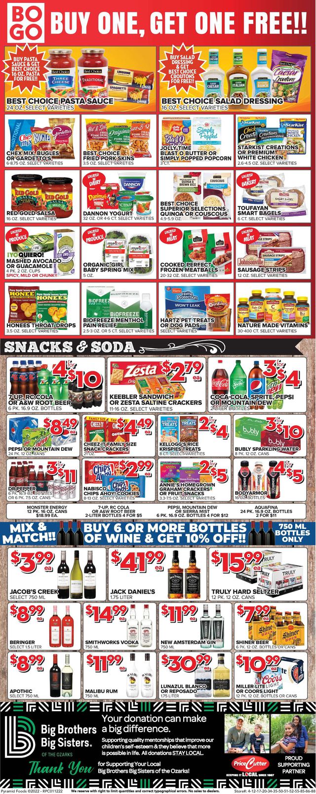 Price Cutter Ad from 01/12/2022