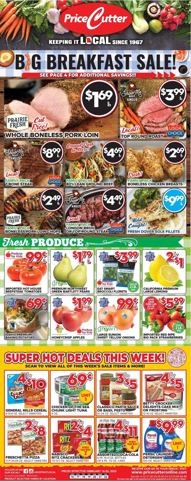 Price Cutter Ad from 02/16/2022