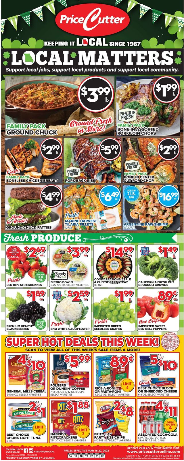 Price Cutter Ad from 03/16/2022