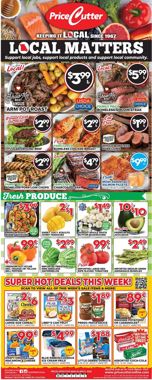 Price Cutter Ad from 03/30/2022