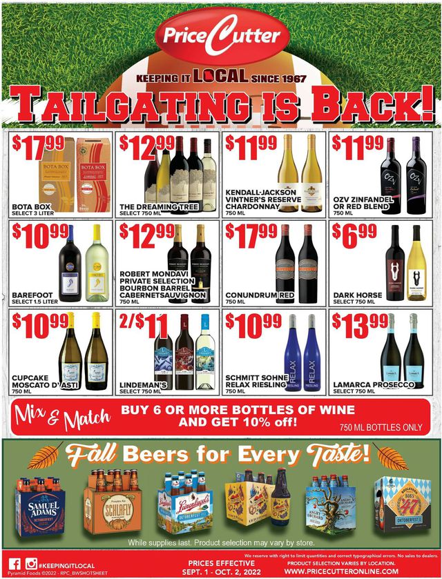 Price Cutter Ad from 09/01/2022