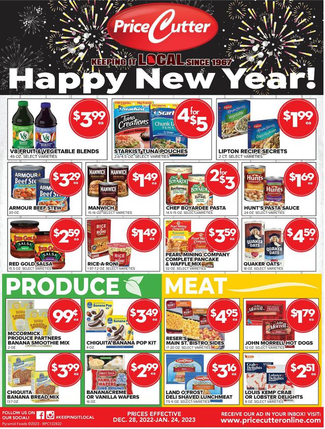 Price Cutter Ad from 12/28/2022