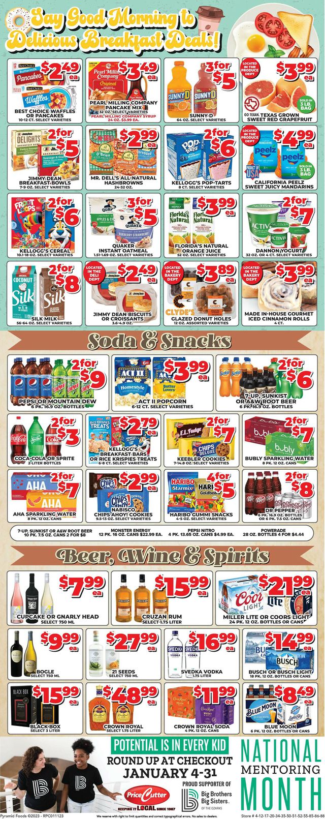 Price Cutter Ad from 01/11/2023