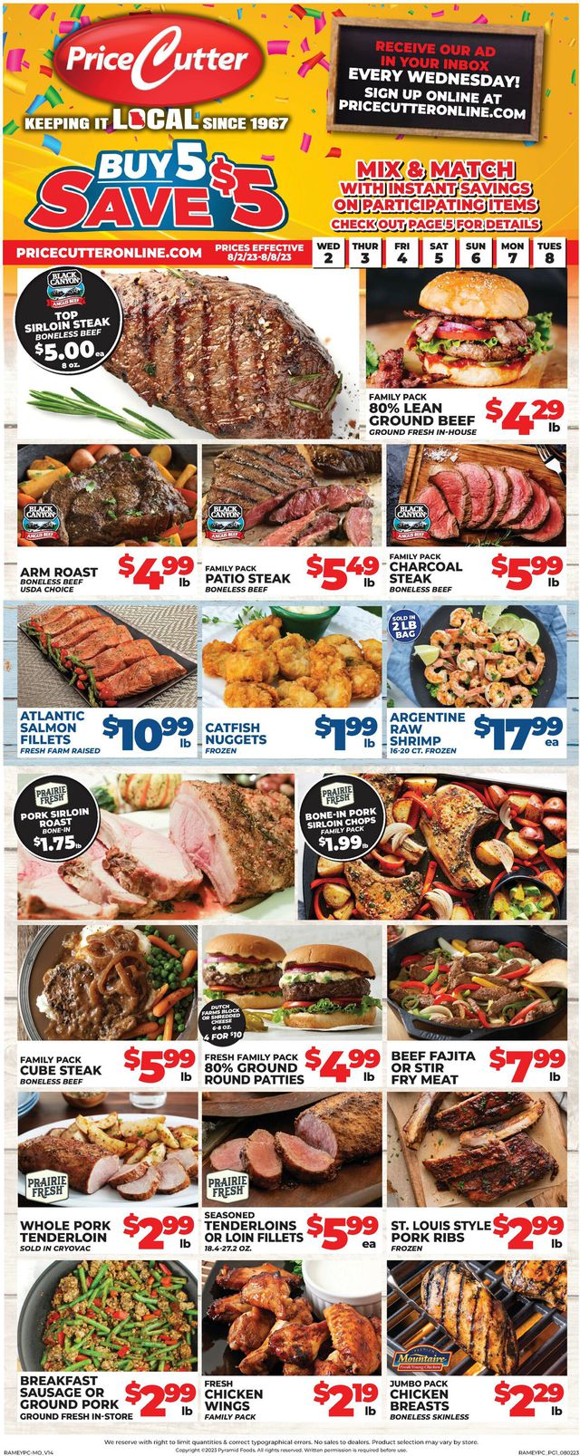 Price Cutter Ad from 08/02/2023