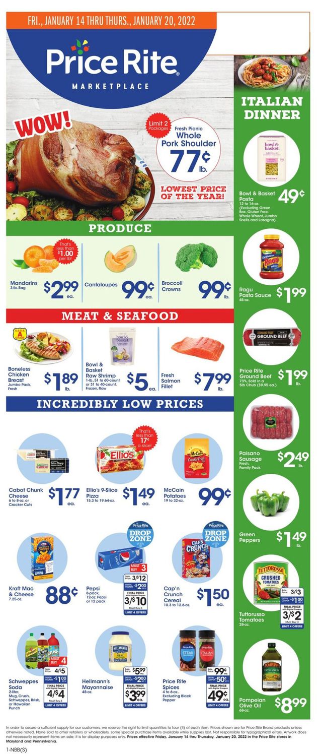 Price Rite Ad from 01/14/2022