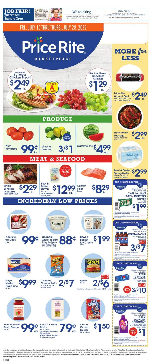 Price Rite Ad from 07/15/2022