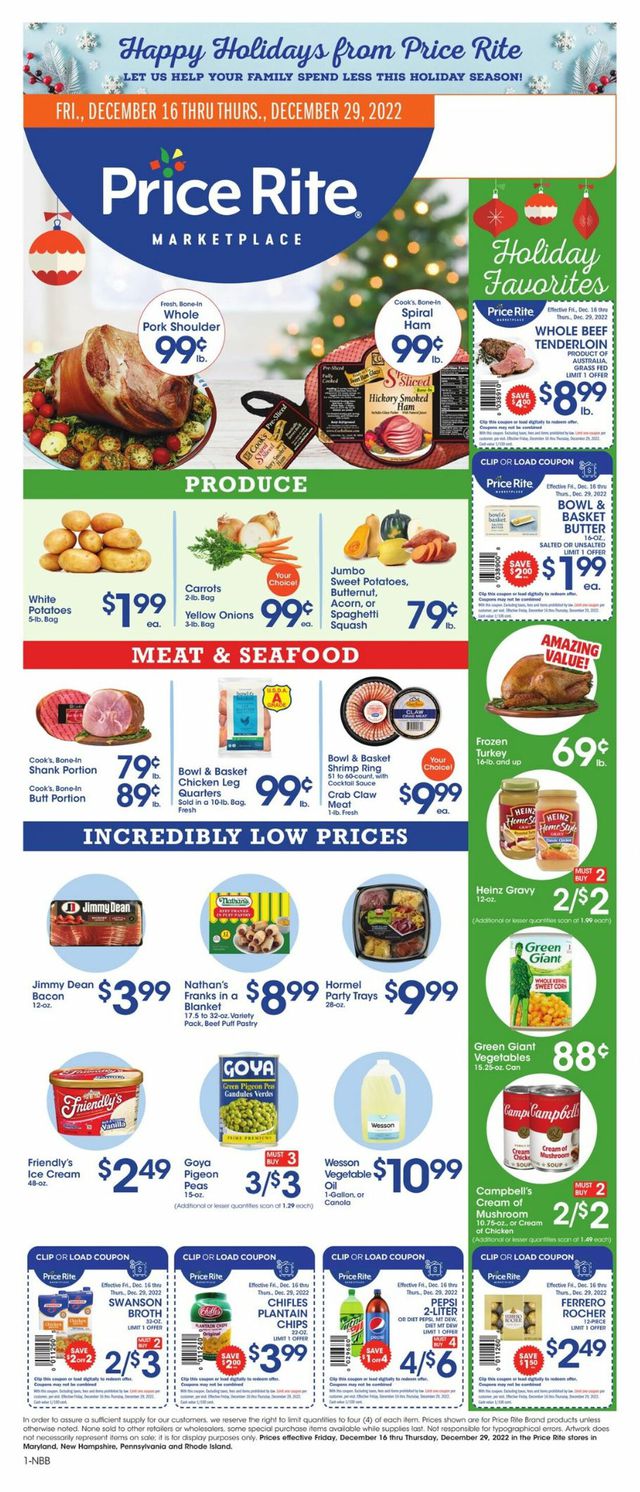 Price Rite Ad from 12/16/2022